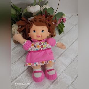 Pink Baby Doll with Brown Hair